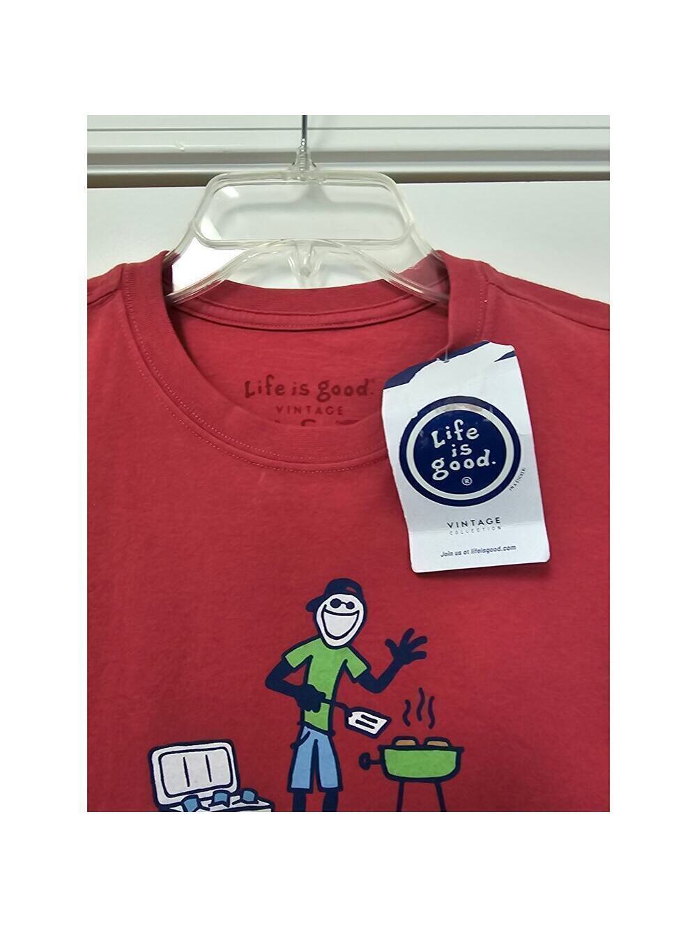 Life is Good Vintage Chillin' & Grillin' T-Shirt, Red, size S - Picture 4 of 7